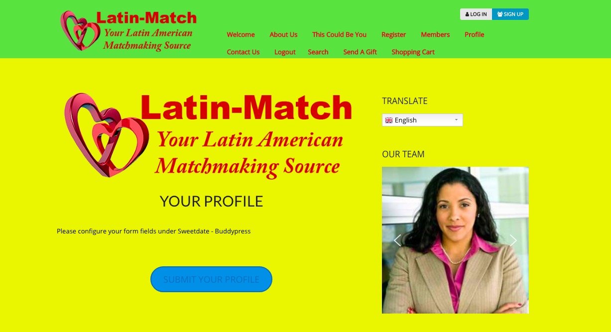 Latin-Match main page