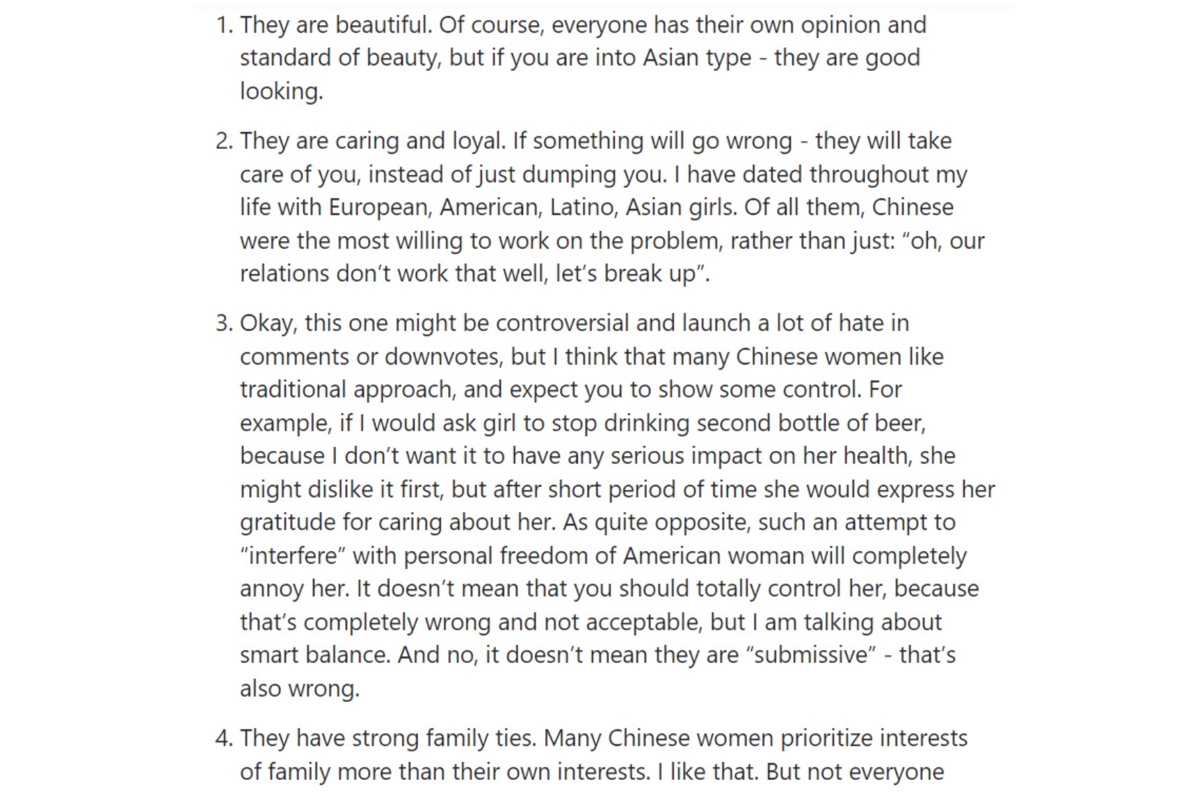 real feedback from American men